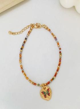 串珠项链手链女双层甜酷多巴胺颈链高级感锁骨链度假配饰