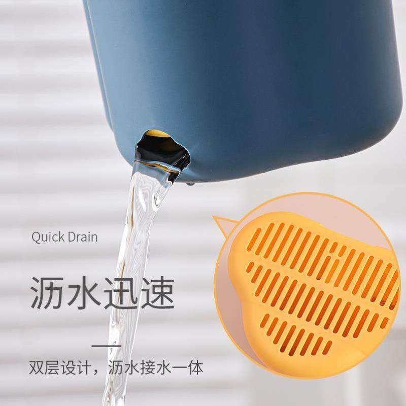 电动牙刷置物架免打孔卫生间浴室洗漱台壁挂式牙膏放梳子的收纳筒,餐饮具,筷子盒,淘宝优惠券,粉丝福利购,淘宝优惠卷