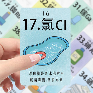 化学元素周期表卡片小学初中高中学生基础知识点插画记忆便携手卡