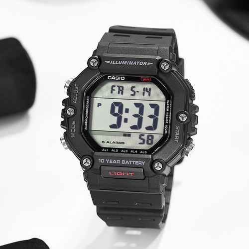 casio卡西欧手表新款运动小方块复古防水手表AE-1600H-8B海外直邮