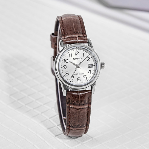 卡西欧手表女指针皮带学生表