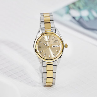 SEIKO精工手表女100m防水蓝宝石镜面石英SUR633P1 全新清仓