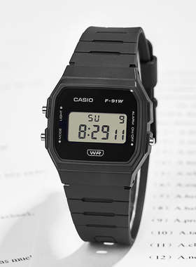 casio卡西欧手表男小方块运动款学生青少年电子F-91W海外直邮