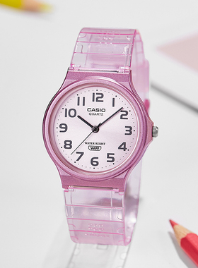 卡西欧casio正品男女学生儿童考试彩色果冻透明防水手表海外直邮