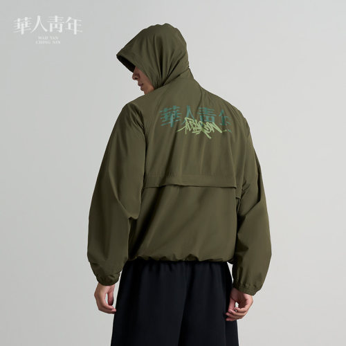 华人青年Dragon涂鸦防水夹克