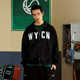 华人青年WYCN字母贴布拉链开衫 外套校园情侣纯棉宽松连帽卫衣男