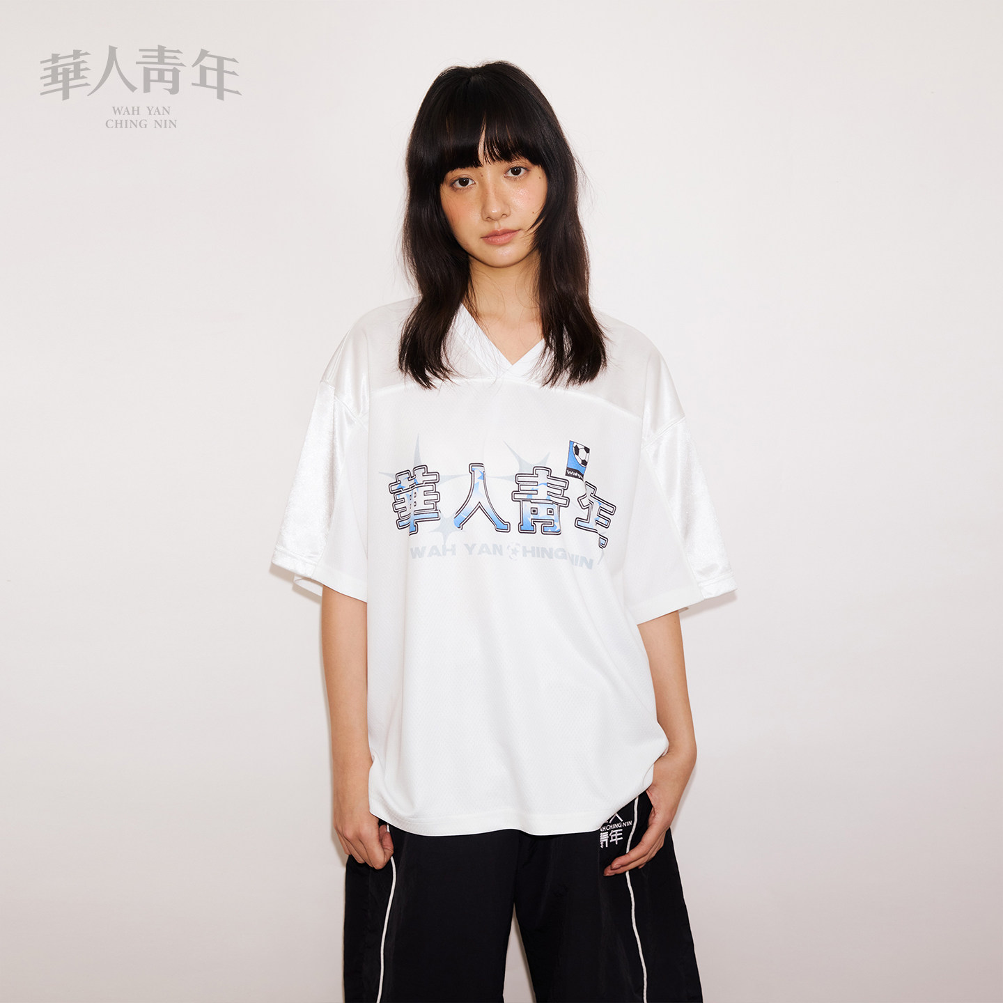 华人青年星星印花足球服短袖2026春夏新款男女休闲运动冰球服T恤