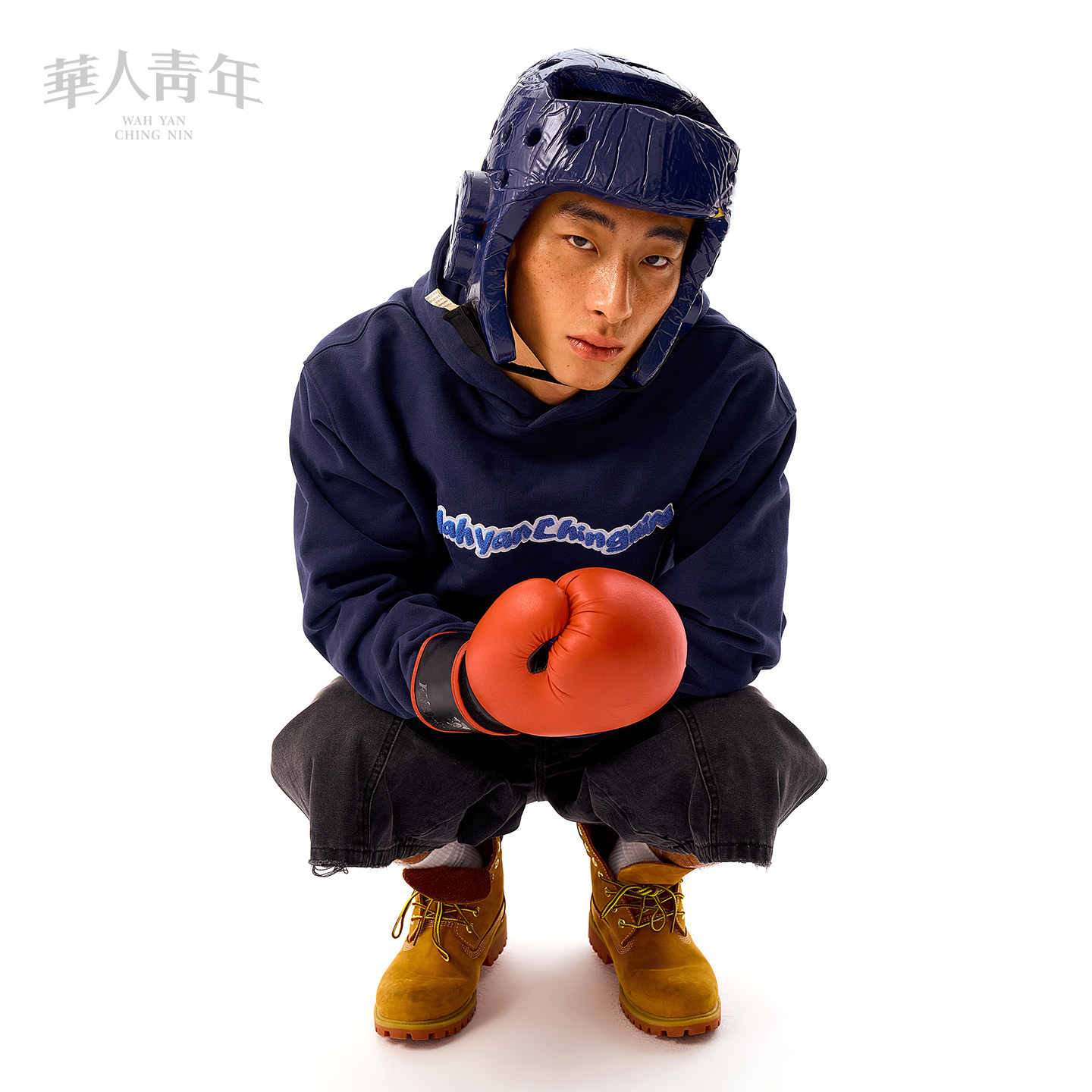 华人青年新款毛巾绣字母连帽卫衣男女同款国潮套头宽松外套上衣