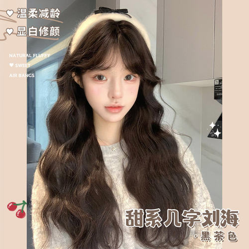 哼唧假发女日常自然几字刘海可爱羊毛卷lolita全头套式