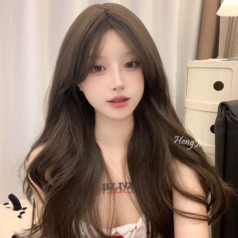 哼唧网红日常假发女长发仿真发全真人发自然波浪卷长卷假发全头套