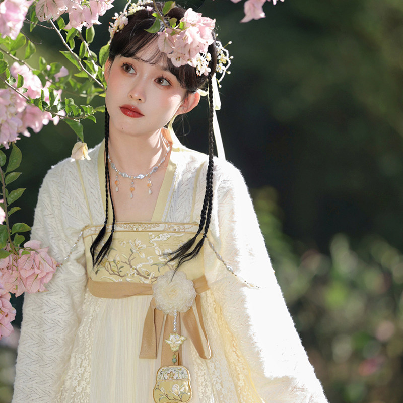 七月夕原创汉服玉堂知春针织对襟短衫吊带绣花拼接齐胸裙女冬季_虎窝淘