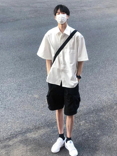 LAZY DAY原创男装工作室十九秋bdls无界悟空有货夏季冰丝短袖衬衫