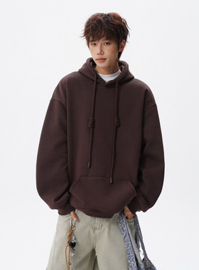 YUXIAN余闲阿茶与阿古nans男装白糖玫瑰粗绳大帽衫情侣装连帽卫衣