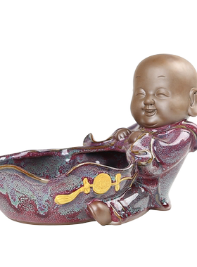 室内水培植物禅意风小和尚装饰品