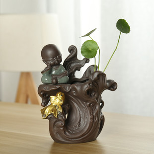 创意绿萝水培花瓶水养植物花盆陶瓷家居装 饰桌面客厅摆件插花器皿