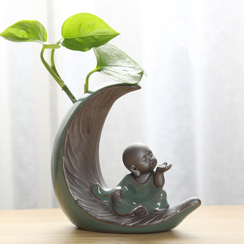 创意绿萝水培花瓶水养办公室装饰