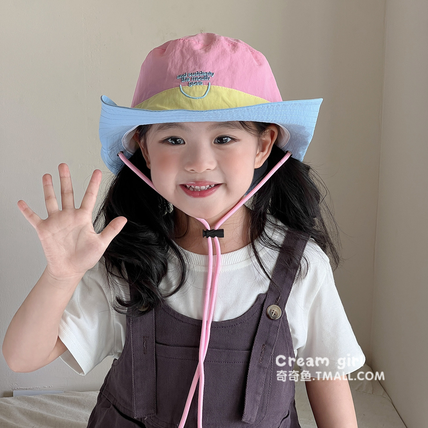 2026新款儿童字母渔夫帽子女童图片