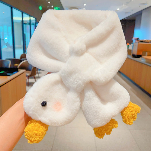 超萌可爱卡通大鹅加厚围巾绒保暖