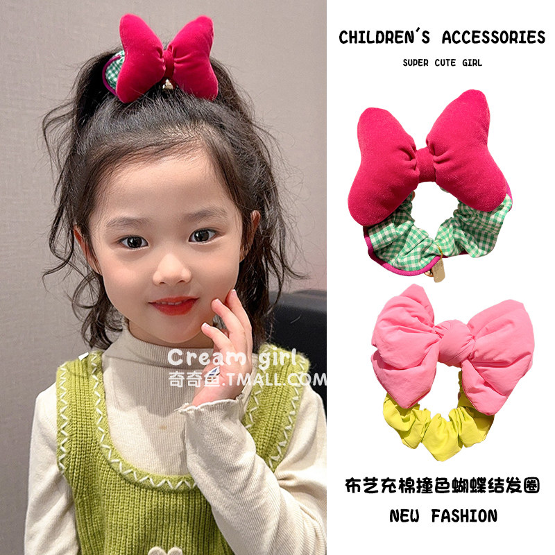 甜美蝴蝶结儿童高马尾发绳头饰