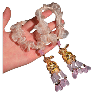 中秋儿童发光灯笼发圈女童不伤发发绳小女孩古风汉服宫灯发饰头绳