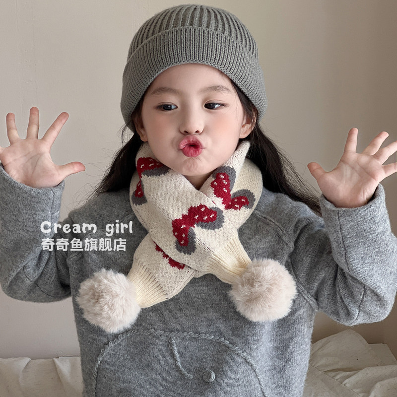 时髦儿童秋冬新款围巾女童交叉防风保暖韩系蝴蝶提花宝宝围脖护颈,童装/婴儿装/亲子装,围巾,淘宝优惠券,粉丝福利购,淘宝优惠卷