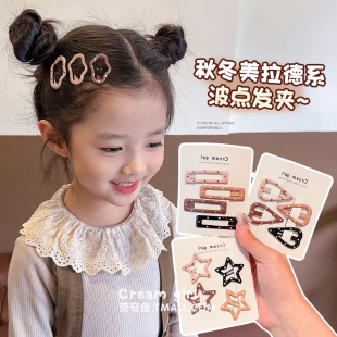 儿童云朵发夹女童前额刘海夹侧边夹小女孩波点bb夹不伤发宝宝发饰