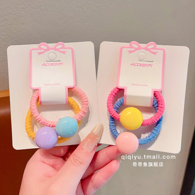 儿童发圈彩色小球发饰小女孩发绳