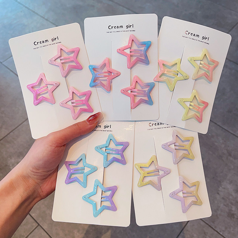 女童渐变五角星发夹女孩碎发bb夹宝宝前额刘海夹儿童星星头饰夏季,童装/婴儿装/亲子装,发饰,淘宝优惠券,粉丝福利购,淘宝优惠卷