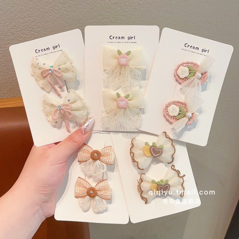 夏季儿童蝴蝶结发卡宝宝甜美