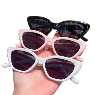 儿童韩版猫眼防晒眼镜男女童夏季防紫外线黑色墨镜宝宝时尚太阳镜