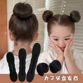 儿童丸子头盘发器新款 女童跳舞花苞头头饰懒人蓬松夹扎发神器发夹