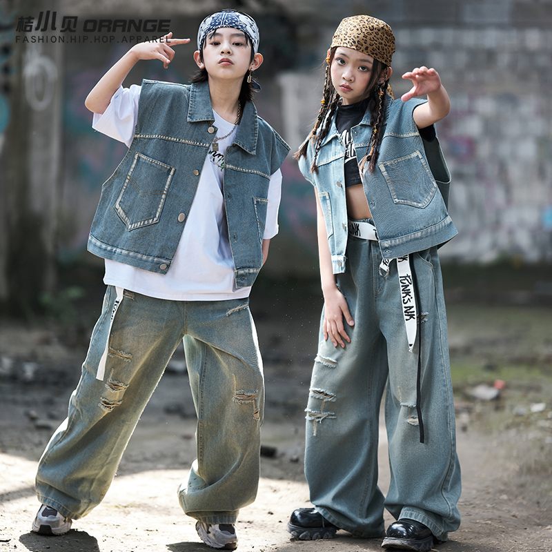 儿童街舞爵士舞服装潮服女儿童