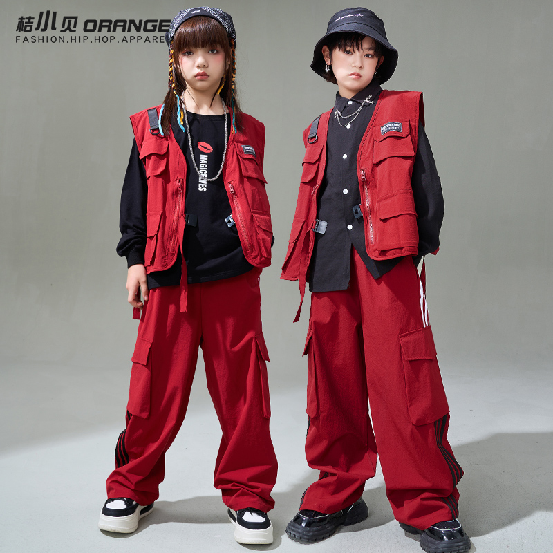 儿童马甲嘻哈街舞架子鼓演出服