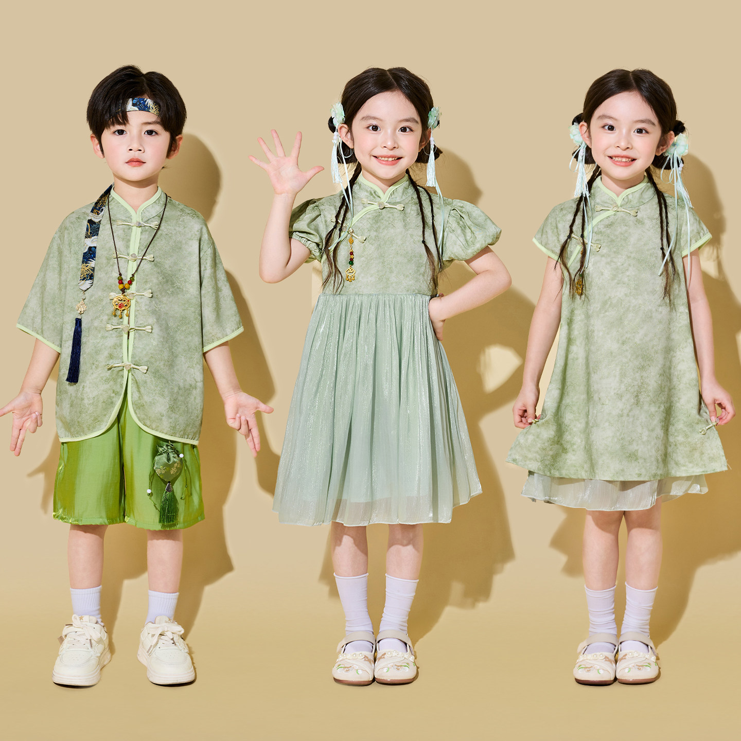 男童汉服套装新中式古装女童古风