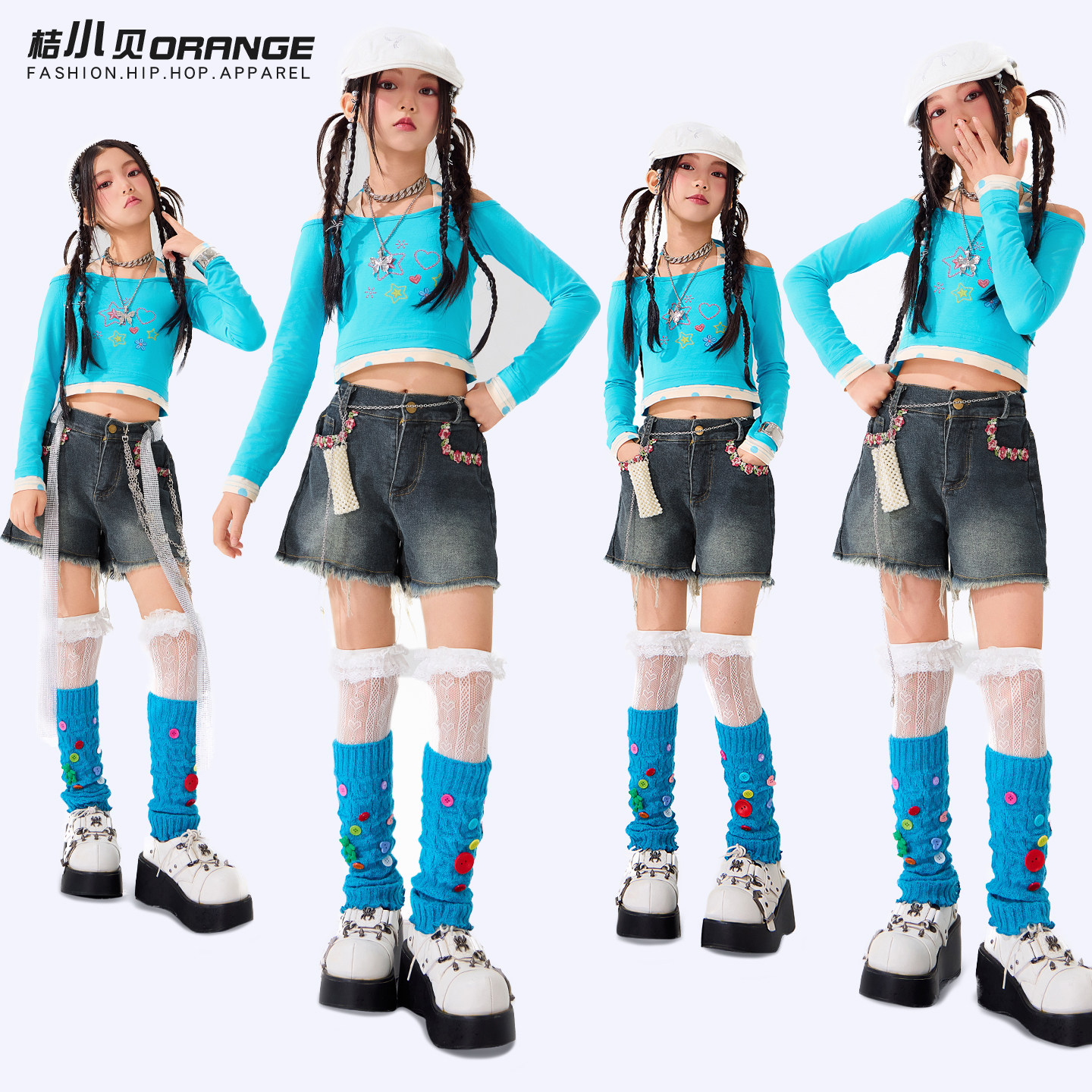 爵士舞女童服装潮酷儿童舞蹈