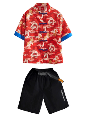 民族舞儿童演出服男童汉服