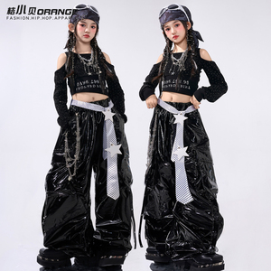 爵士舞服装女儿童走秀亮闪闪上衣