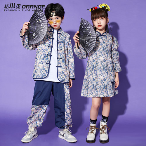 儿童中国风运动会啦啦操演出服