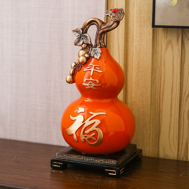 平安葫芦摆件招财新中式客厅玄关电视柜装饰高档工艺品摆设乔迁品