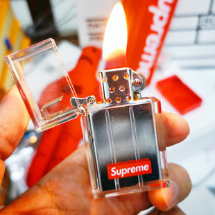 透明打火机油仓煤油Supreme砂轮经典复古潮牌ins稀奇古怪高颜值