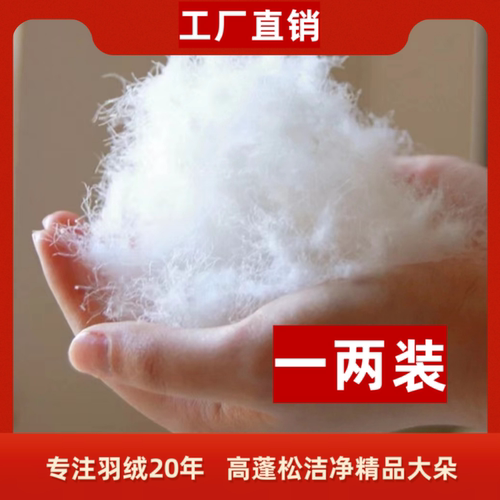 精洗散装无菌95白鸭绒保暖保健羽绒服羽绒被填充(单件50克)