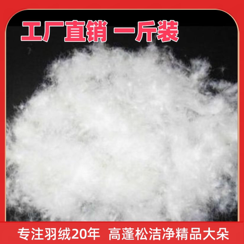 散装精洗抗菌95白鸭绒白鹅绒羽绒服羽绒被原料填充（单件500克）