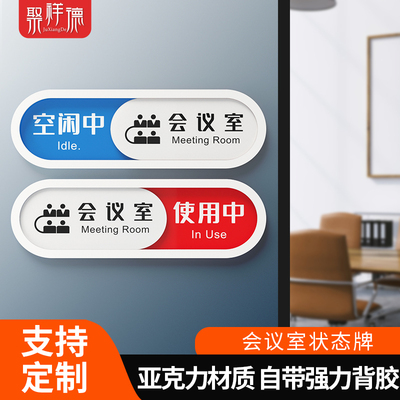 可切换状态会议室洗手间标识牌