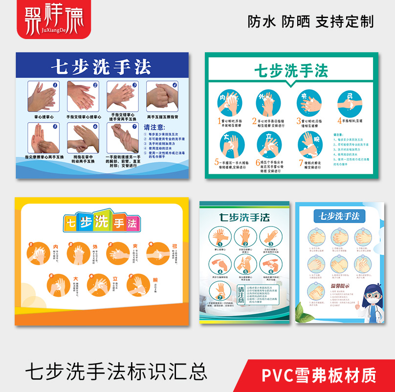 七步洗手法流程图防疫宣传通厂区