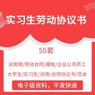 公司试用期劳动合同word模板企业员工大学生实习生劳动合同协议书