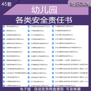 幼儿园各岗位责任书模板园长班主任后勤教师保育责任书