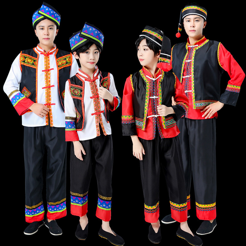 苗族演出服男成人儿童土家族广西壮族瑶族彝族服傣族少数民族服装
