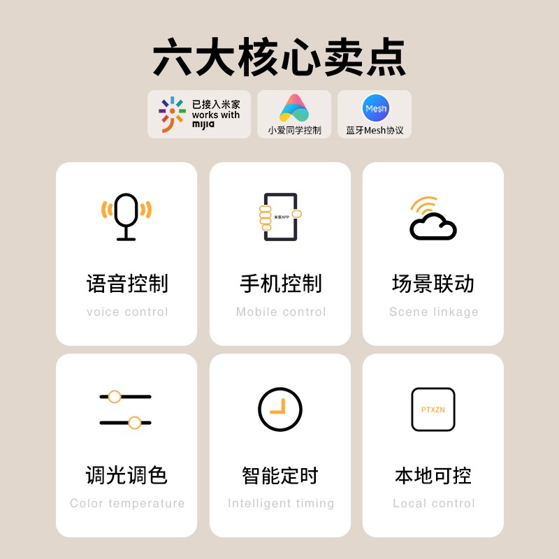 PTX灯b带智能控制器直连米家APP双色温灯带驱动语音自定义亮度色