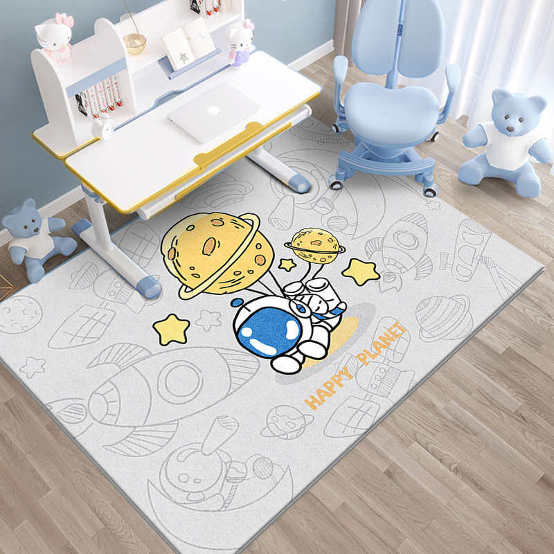 卡通太空电脑转椅学习书桌下书房地毯男孩卧室宇航员儿童玩耍地垫