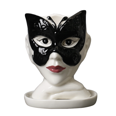 北欧创意陶戴面具女郎艺术人像